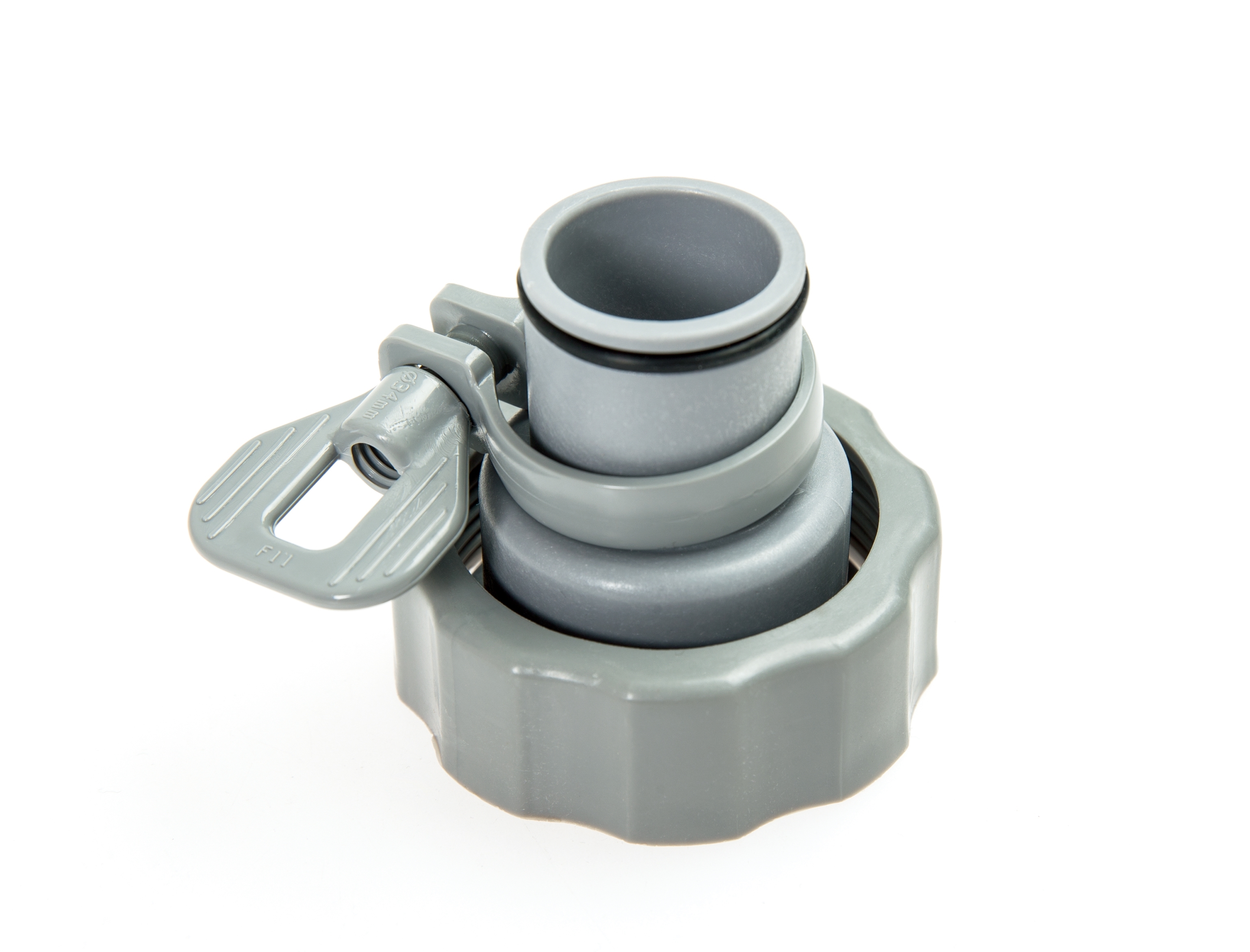 Weewooday Adaptateur Tuyau Piscine Hors Sol 2en1 - Avec Valve à Piston - Gris